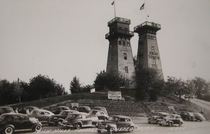 Irish Hills Towers - Old Postcard (newer photo)
